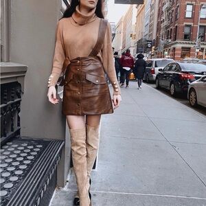 Fashion brown and black over the knee boots size 39 (8)